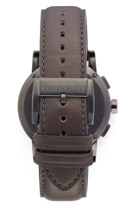 burberry check stamped chronograph leather strap watch 42mm|Amazon.com: Burberry Chronograph Watch.